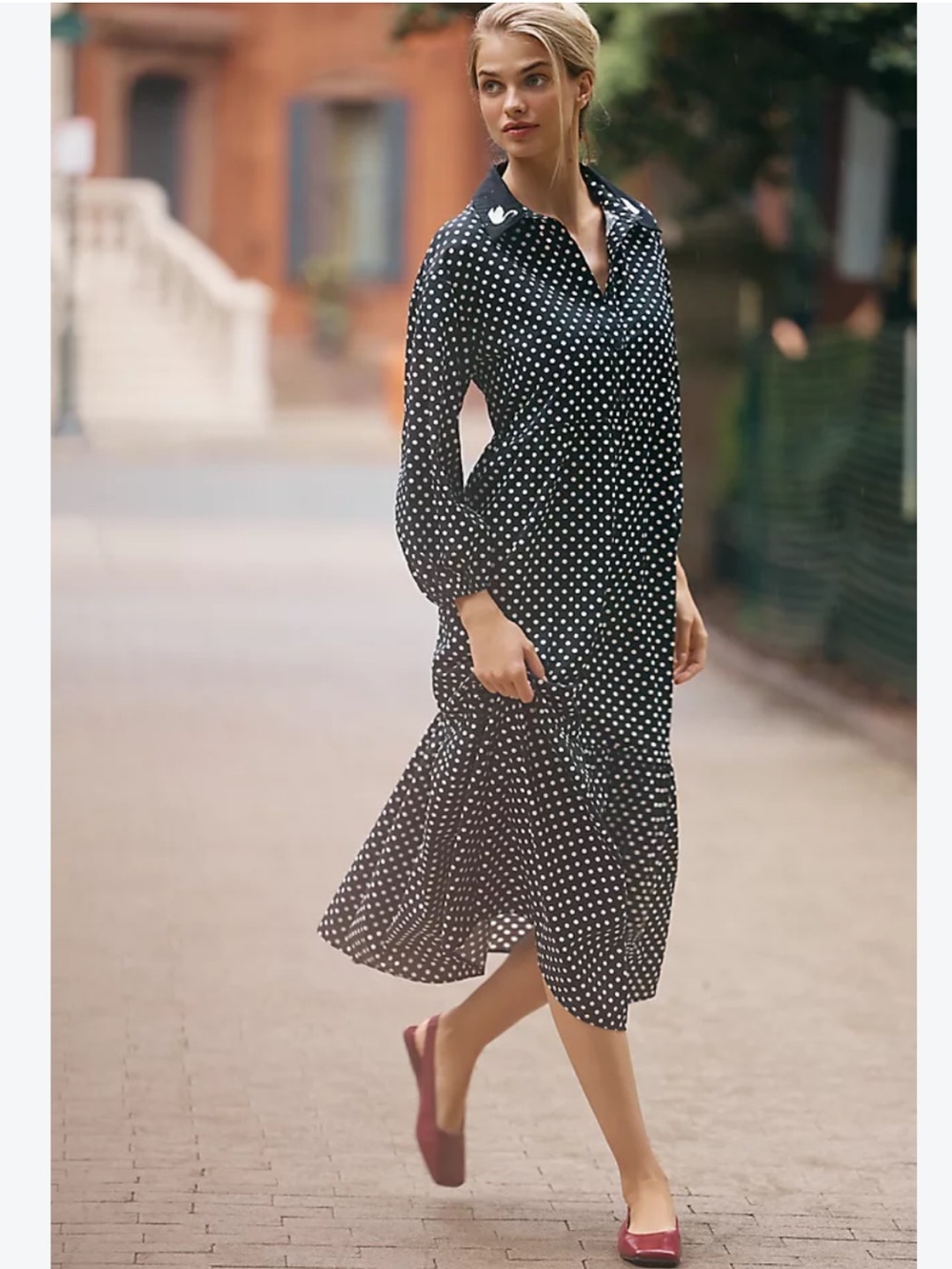 NWT retail $148 size SP #Anthropologie. “Bettina Cotton Midi ShirtDress”.